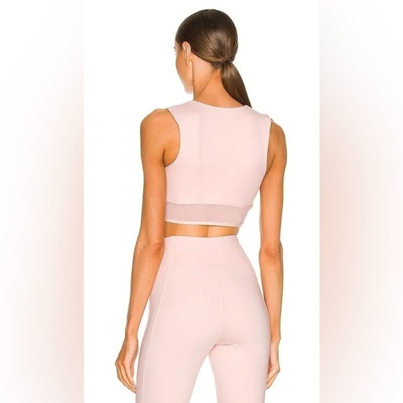 Le Ore - Andria Mesh-trimmed Recycled Stretch Sports Bra - Pink - Picture 4 of 15